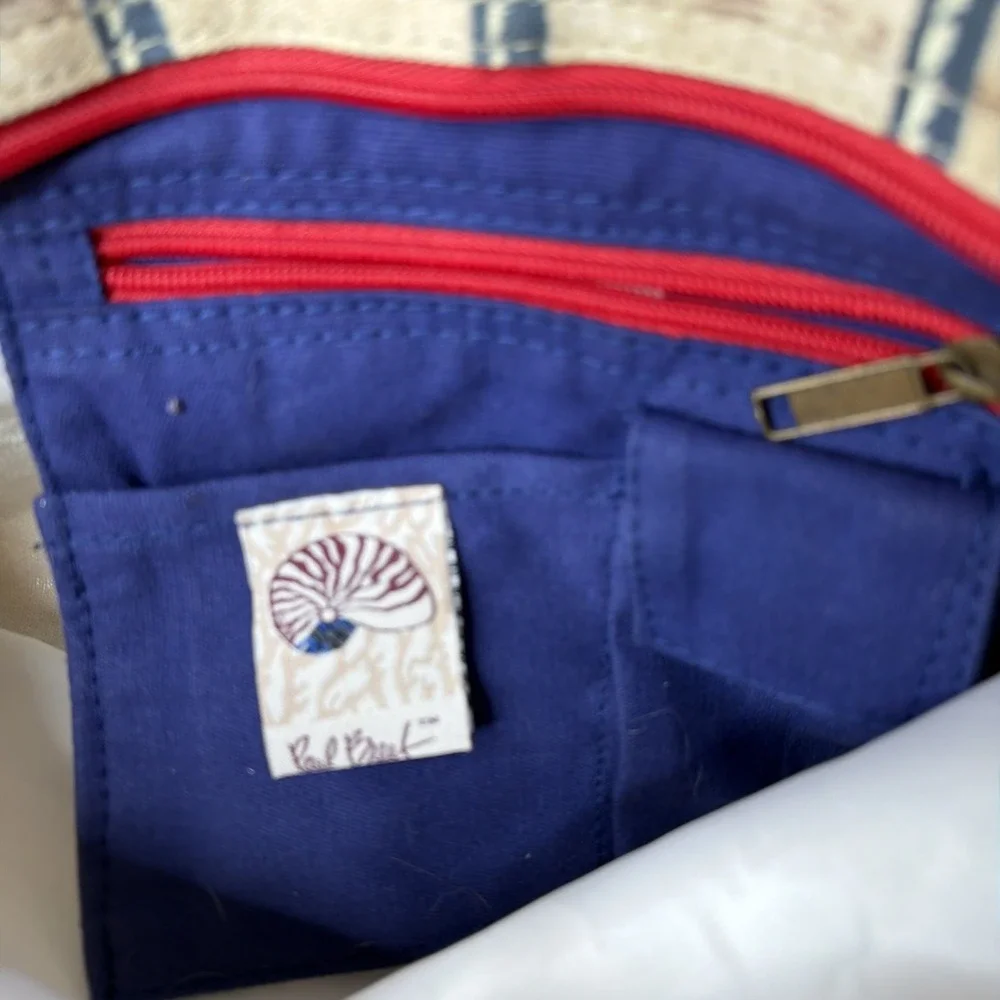 Paul Brent Beach Tote Bag Nautical Anchor Art Canvas Zip Top Large Shoulder Bag